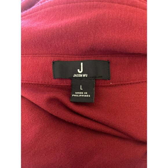 Jason Wu Long Sleeve Button-Down Midi Dress Red Size Large Retro Style Comfy - Picture 5 of 6
